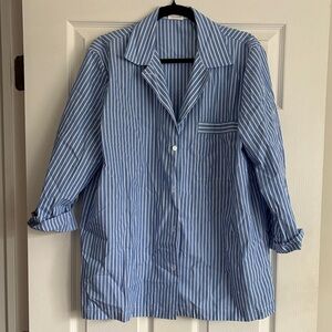 Wilfred Blue and White Striped Casual Shirt